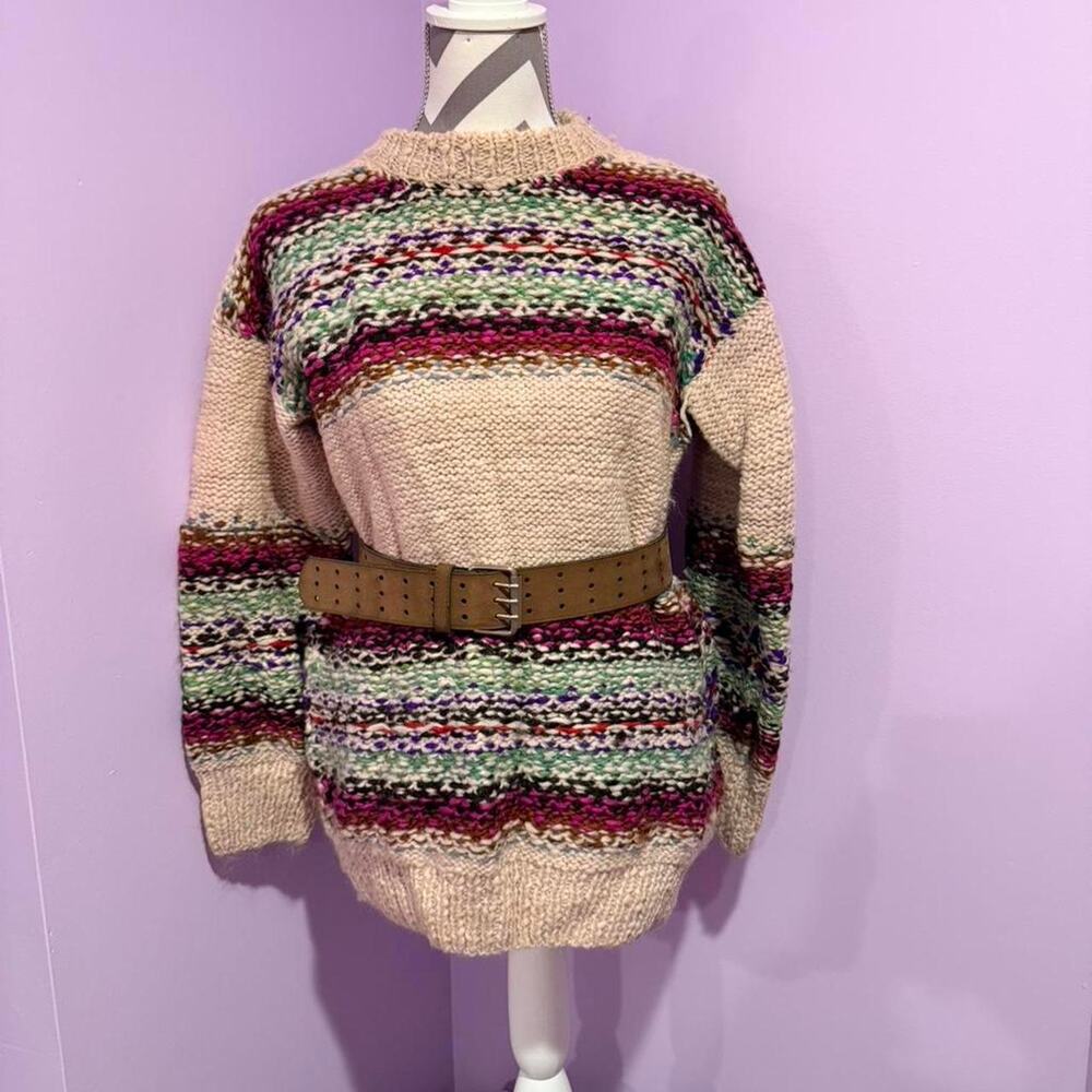 Multi coloured vintage wool sweater with